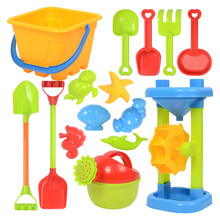 宝宝玩具小桶小锹小铲子 儿童沙滩玩具车套装挖沙铲子和桶玩雪玩沙工具大号小孩男女孩套装 沙漏大铲15件套