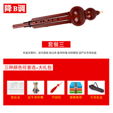 民族魂葫芦丝学生初学入门c调/降b成人考级演奏胶木乐器 仿红木降B 调套餐三