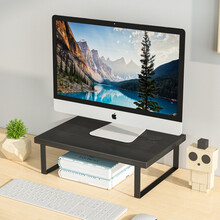 豪美佳电脑增高架笔记本显示器屏幕支架台式垫高底座置物架桌面收纳架子 小号黑色
