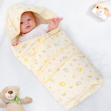 象宝宝（elepbaby）婴儿抱被新生儿包被包巾春秋全棉宝宝幼儿襁褓抱被防惊跳睡袋90X90cm花园小象
