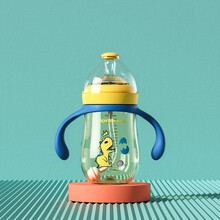 小袋鼠巴布（JOER BABU）婴儿奶瓶PPSU断奶奶瓶奶嘴宽口径耐摔宝宝吸管奶瓶 配L号6个月以上适用奶嘴260ml黄