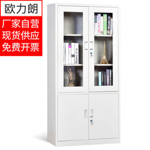 欧力朗 文件柜铁皮资料柜钢制档案文案抽屉A4带锁员工办公柜加厚玻璃储物器械柜矮柜会计密码凭证柜 大器械文件柜 经济款