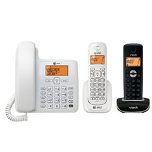 AT&T EL34109CN数字无绳子母机家用办公电话机 有线多子机固定老人机 34109白+1047-0白一拖二