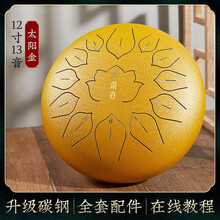 前谷空灵鼓琴初学者入门色空鼓12寸13音无忧鼓手碟鼓钢舌鼓乐器 【12寸13音推荐款】琉金色+全套赠品