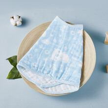 优萌 拍嗝巾吐奶巾新生垫肩巾超软纯棉大围嘴口水巾婴儿宝宝拍嗝纱布巾 蓝色小熊