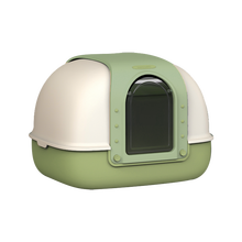 美卡 龙门客栈全封闭双翻盖猫砂盆 特大号猫厕所防外溅隔臭拉屎盆防带出猫咪用品 莫兰迪绿