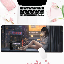 镇魂歌 鼠标垫超大号女生卡通动漫游戏周边二次元可爱加厚锁边网吧键盘垫笔记本个性定制订制办公电脑桌垫 夜半小酌 500x1000x3mm