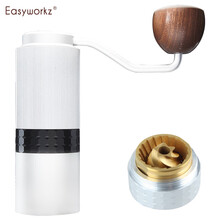 Easyworkz Slim小型迷你磨豆机 咖啡豆研磨机 磨豆器手摇手动CNC不锈钢钛金 白色（钛金芯）