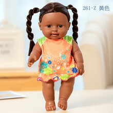 仿真娃娃玩具婴儿女孩软搪胶全软胶宝宝洗澡洋娃娃黑皮肤的重生假娃娃公仔 261-Z黄色