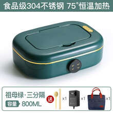 沃德百惠（WORTHBUY）加热饭盒保温可插电上班族学生1人便携餐盒自热发热带饭热饭菜神器便当盒 祖母绿【买就带牛仔保温袋】