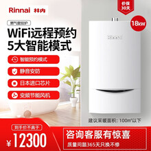 林内（Rinnai）燃气壁挂炉 采暖热水两用采暖 明装暖气片地暖锅炉 WIFI智能恒温 G55系列 18KW 采暖面积50-80
