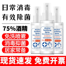 75%消毒酒精喷雾家用酒精消毒液75免洗消毒酒精喷雾杀菌喷剂100ml 100ML*5瓶装