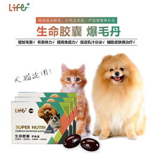 台湾虎扬Life+生命胶囊 爆毛丹甲鱼蛋猫狗术后康复孕期营养品60粒 犬猫通用60粒