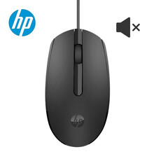 惠普（HP）有线鼠标 USB接口 笔记本台式电脑一体机通用办公商务 对称人体工学微声家用鼠标 黑色