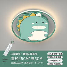 英格照明儿童房灯卡通led吸顶灯现代网红幼儿园男女孩小恐龙小柴犬小黄鸭房间卧室灯具 恐龙小-无极调光