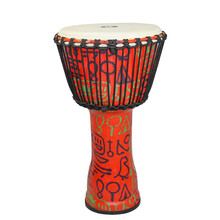 麦尔 非洲鼓PVC玻璃钢手鼓儿童轻质手拍鼓印尼进口成人专业拍手鼓 12寸红色巫毒