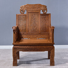 寻古红木家具非洲鸡翅木（学名：非洲崖豆木）沙发实木中式客厅全实木原木沙发椅组合 单人沙发/单人座/宝座/办公椅