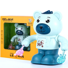 元旦礼物翻滚猴子电动玩具婴儿宝宝学爬行抖音翻跟斗小猴子有声会动走跑 多功能小熊【蓝色】+3节7号电池