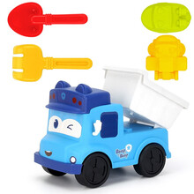 百变校巴儿童玩具沙滩车套装沙漏铲子玩沙桶挖土工具戏水玩雪决明子宝宝洗澡玩具男女孩儿童生日礼物 百变校巴沙滩车-蓝（5件套）