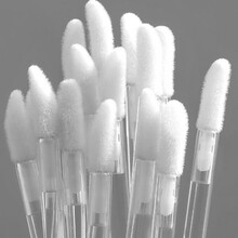 100支一次性唇刷棒植绒口红刷唇釉眼影刷美睫慕斯清洁棒棉签25支 绿色 50支袋装