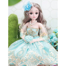 七夕情人节生日礼物玩具嘿喽芭比娃娃超大号套装丽萨冰雪奇缘爱莎公主玩偶艾莎玩具女孩定制款 (时尚版)雪妮公主 60厘米(眨眼版)108件套(赠品B)-礼盒包装