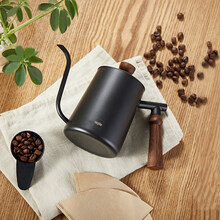 咖啡手冲壶长嘴套装长嘴细口壶带控温木柄带刻度 6981280手冲咖啡壶600ml黑色