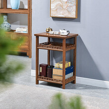 寻古红木家具非洲鸡翅木（学名：非洲崖豆木）边桌茶几实木新中式茶水柜储物柜小茶台角几柜Q D款：长45*宽35*高65cm