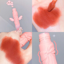 【两支39】浮雕蝴蝶结唇泥哑光口红丝绒雾面唇釉不易沾杯掉色不拔干学生平价唇膏 804#胶片脏橘