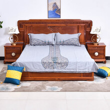 DFJXW F红木家具缅甸花梨（学名：大果紫檀）高低床实木双人床婚床中式 床