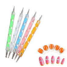 15支美甲工具笔刷套装彩绘笔光疗笔拉线笔点珠笔画花笔渐变笔套装 点珠笔一套(5支)