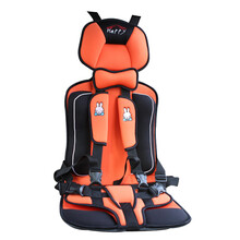 简易婴儿童安全座椅汽车用背带宝宝小孩坐椅0-4-12岁便携式增高垫 温暖橙(肤棉)0-5岁