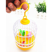 玩具鸟笼带会叫的小鸟  电动声控感应小鸟儿童玩具仿真感应鸟笼会叫会说话仿真鹦鹉学舌 黄色 声控小鸟笼（小鸟颜色随机发）-A 不带电池