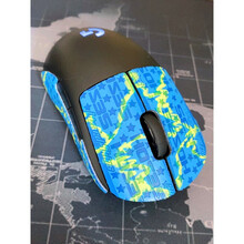 鼠标防滑贴  鼠标防滑贴片G502蜥蜴皮罗技EC2毒蝰蝰蛇巴塞利斯GPWG703汗贴 湖光蓝【备注鼠标型号】黄蓝HOS限定