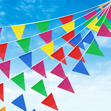 婚庆结婚用品公司年会开业拉花创意婚礼装饰布置彩旗80米150面小旗