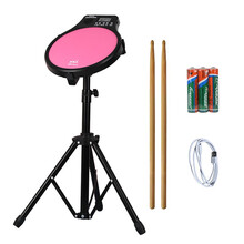 ENO 伊诺12寸哑鼓垫打击板静音鼓架子鼓练习鼓节拍器三合一功能乐器【粉色套装】