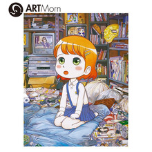 墨斗鱼艺术日本潮流艺术家Mr亲笔签名版画日本直邮限量300版收藏证书手工画框装裱70*56cm