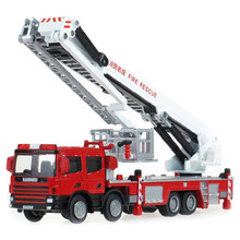 嘉业1:50合金声光回力工程车喷水洒水车消防车搅拌垃圾车模型玩具军事大炮车 登高消防车【模型】