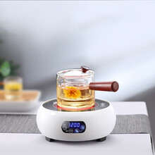 诺洁仕（LOCUS）电陶炉茶炉家用功夫热泡蒸煮烧水炉迷你不挑玻璃陶瓷铁壶光波电磁炉机器 瓷白色茶炉+400ml侧把壶A款