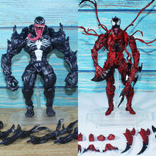 山口式毒液手办蜘蛛侠玩具玩偶公仔周边死侍金刚狼模型人偶可动 毒液+毒液红色 国产高约16cm