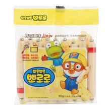 韩国进口 Pororo啵乐乐 奶酪鳕鱼肠 宝宝鱼肠儿童香肠宝噜噜DHA鳕鱼肠幼儿小火腿宝宝零食 奶酪鳕鱼肠 90g（10g*9根）