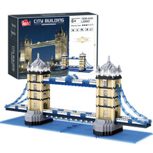 积木城堡兼容乐高成人高难度故宫天安门黄鹤楼微颗粒拼装玩具拼插模型迪士尼建筑街景立体拼图男女孩儿童礼物 伦敦双子桥1936颗粒