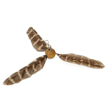 Hoopet宠物钢丝逗趣玩具羽毛自嗨猫咪玩具成幼猫咪解闷互动逗猫棒 小旋风条纹备用头