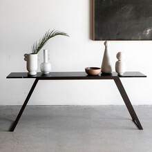 FOMIX 意式极简玄关桌不锈钢大理石入户门厅案几创意端景台轻奢条案定制  【黑白根大理石＆不锈钢】 CANE CONSOLE