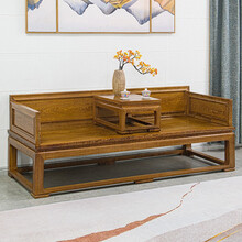 寻古红木家具非洲鸡翅木（学名：非洲崖豆木）罗汉床实木新中式客厅午休躺床沙发 罗汉床两件套(不含坐垫)