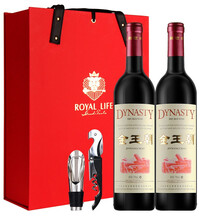 国际	
王朝(Dynasty)国产红酒金王朝干红葡萄酒750ml*2双支礼盒