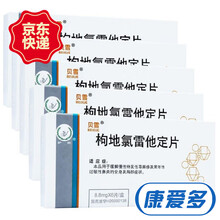 扬子江 贝雪 枸地氯雷他定片8.8mg*6片 荨麻疹 过敏性鼻炎 皮肤红肿 枸地氯雷定他片 5盒