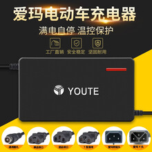 爱玛适用电动自行车电瓶车充电器36V12Ah48V20Ah60V72V96V蓄电池智能关机断电三轮车 爱玛阴插头：48V12Ah(自动关机)