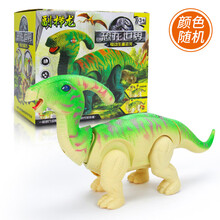 儿童发光电动恐龙玩具仿真塑胶恐龙模型闪光玩具 电动【副栉龙-】