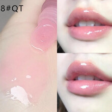 【第二件 10 元】玻璃光镜面唇釉唇蜜水膜唇釉口红镜面唇蜜果冻唇彩持久显色保湿滋润学生平价 08#果冻粉（珠光）