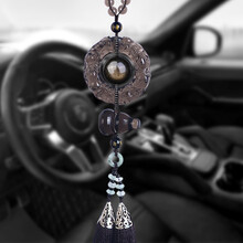 卡丽蒂 汽车挂件高档大气后视镜吊坠车内挂饰平安保符车载装饰轿车上用品貔貅葫芦男女士 黑曜石貔貅-转运珠-葫芦-双流苏